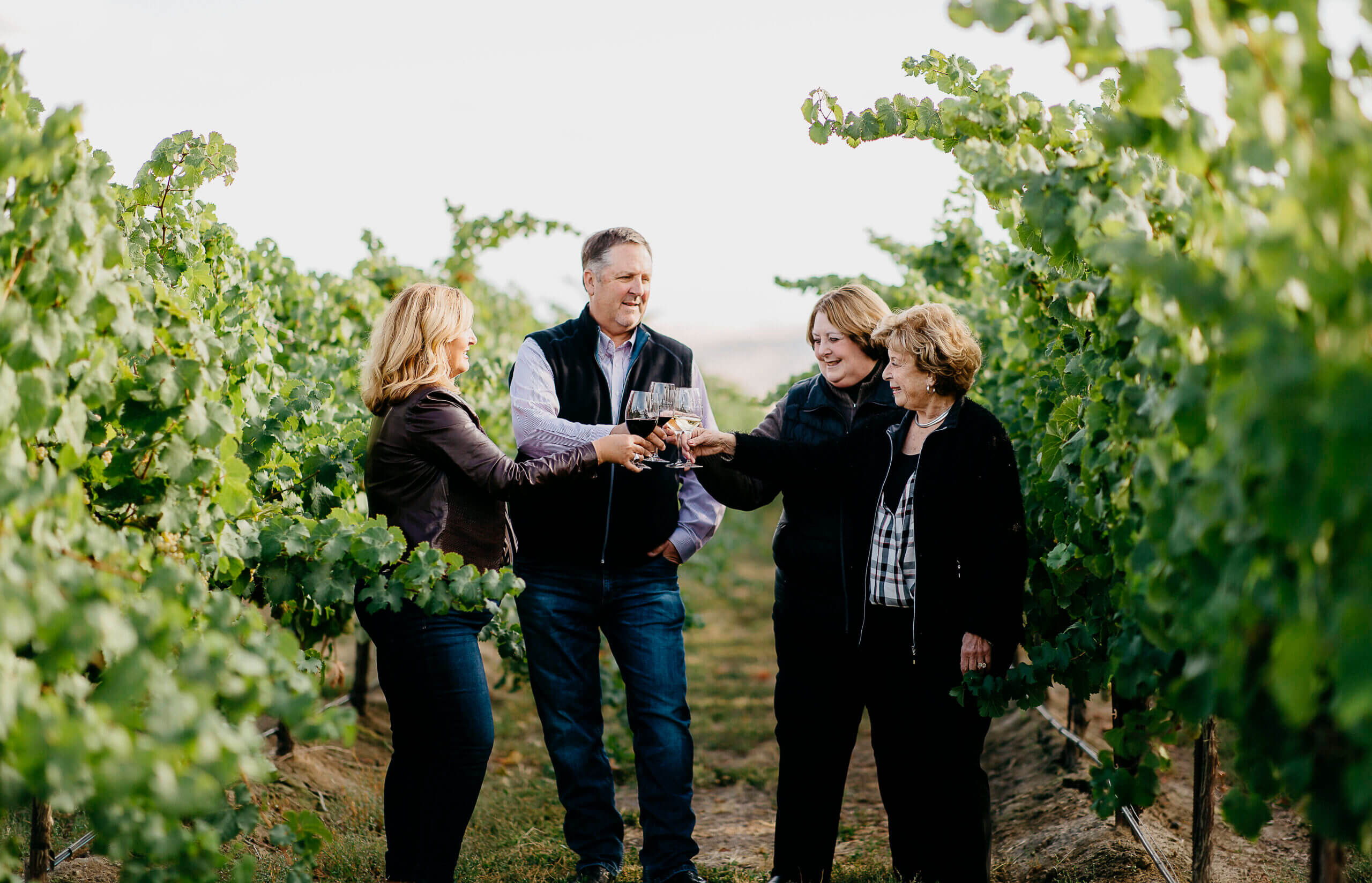 The Monson Family in the vineyards